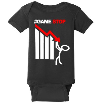 Game Stop Decline Fall Stock Invest Baby Bodysuit
