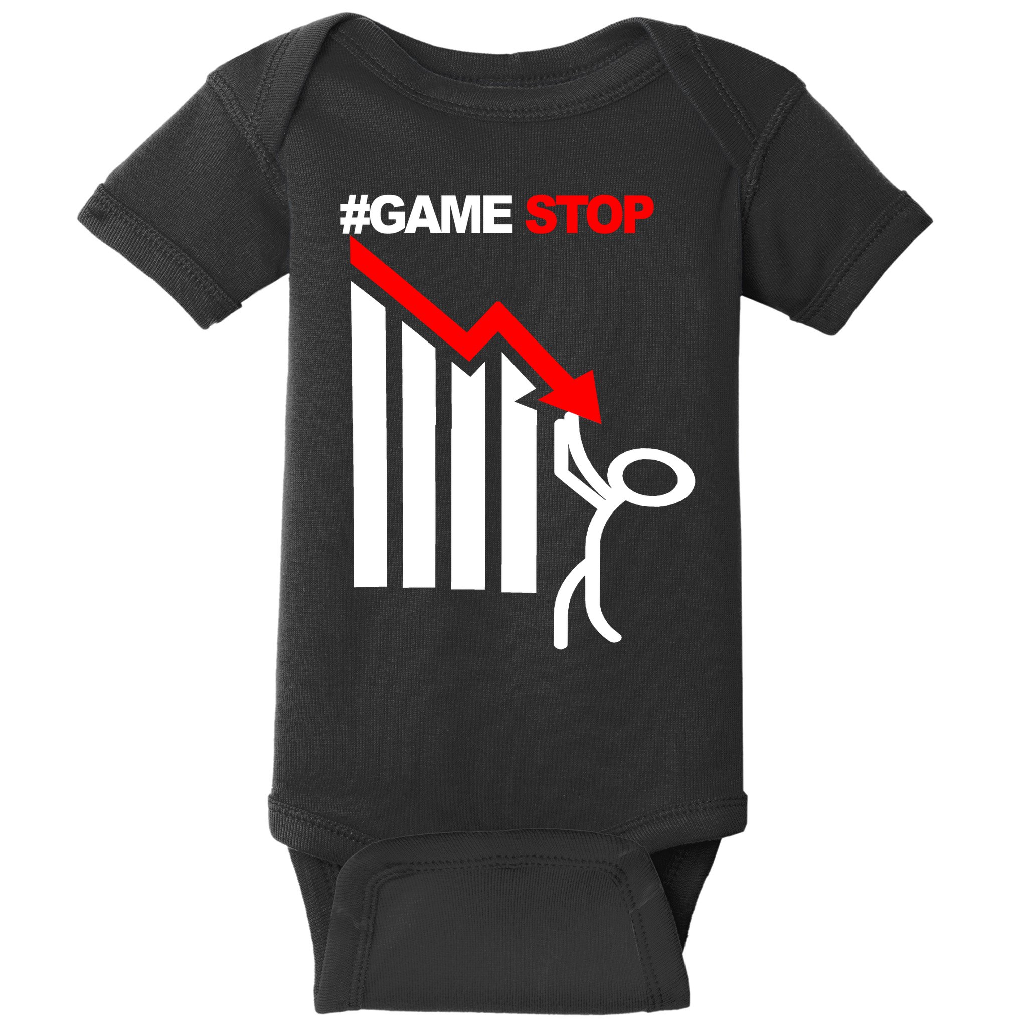 Game Stop Decline Fall Stock Invest Baby Bodysuit