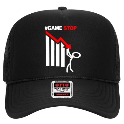 Game Stop Decline Fall Stock Invest Trucker Hat