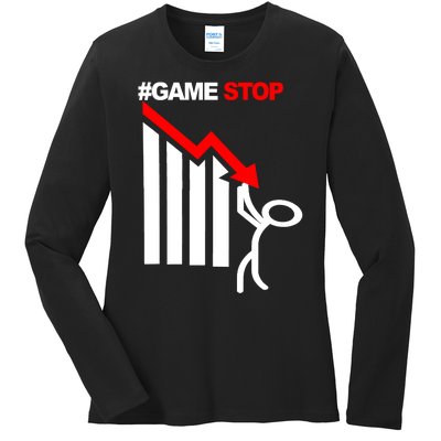 Game Stop Decline Fall Stock Invest Ladies Long Sleeve Shirt