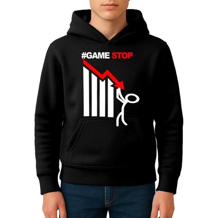 Game Stop Decline Fall Stock Invest Kids Hoodie