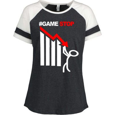 Game Stop Decline Fall Stock Invest Enza Ladies Jersey Colorblock Tee