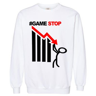 Game Stop Decline Fall Stock Invest Garment-Dyed Sweatshirt