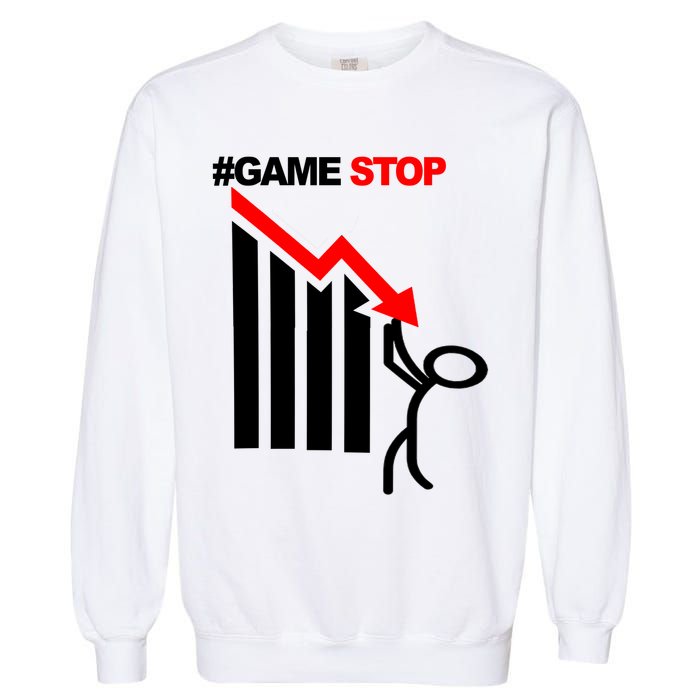 Game Stop Decline Fall Stock Invest Garment-Dyed Sweatshirt