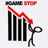 Game Stop Decline Fall Stock Invest Garment-Dyed Sweatshirt