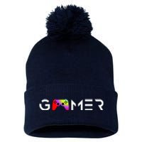 Gamer Pom Pom 12in Knit Beanie