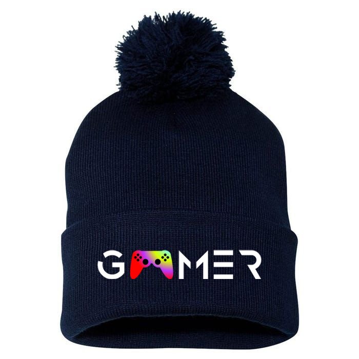 Gamer Pom Pom 12in Knit Beanie