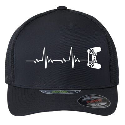 Gamer Controller Heartbeat Pules Flexfit Unipanel Trucker Cap