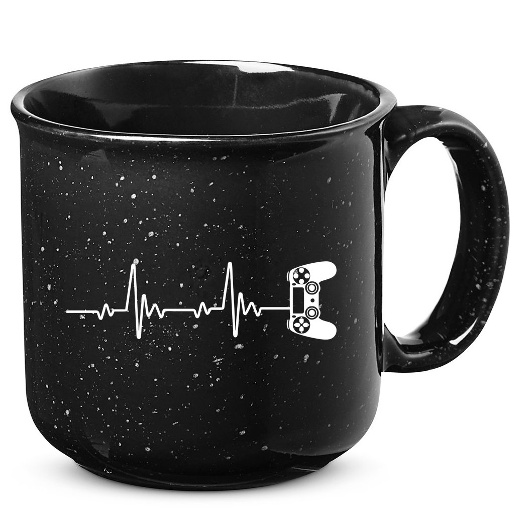 Gamer Controller Heartbeat Pules 15oz Campfire Ceramic Mug