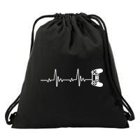 Gamer Controller Heartbeat Pules Drawstring Bag