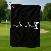 Gamer Controller Heartbeat Pules Golf Towel