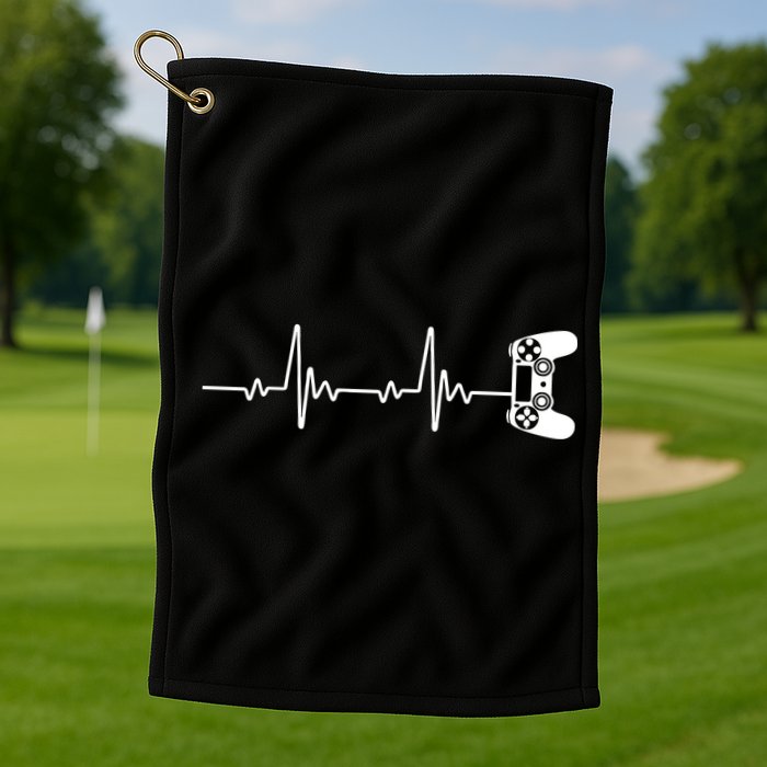 Gamer Controller Heartbeat Pules Golf Towel