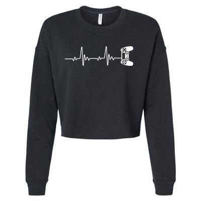 Gamer Controller Heartbeat Pules Cropped Pullover Crew