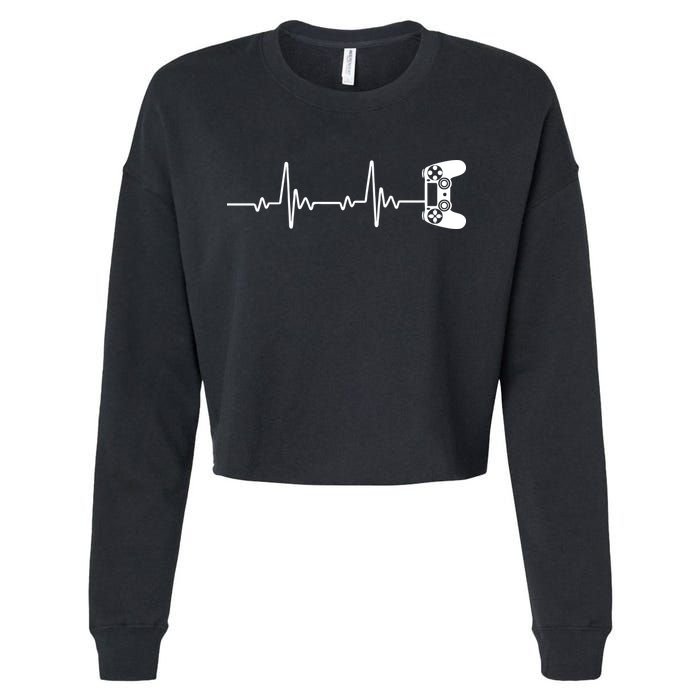 Gamer Controller Heartbeat Pules Cropped Pullover Crew