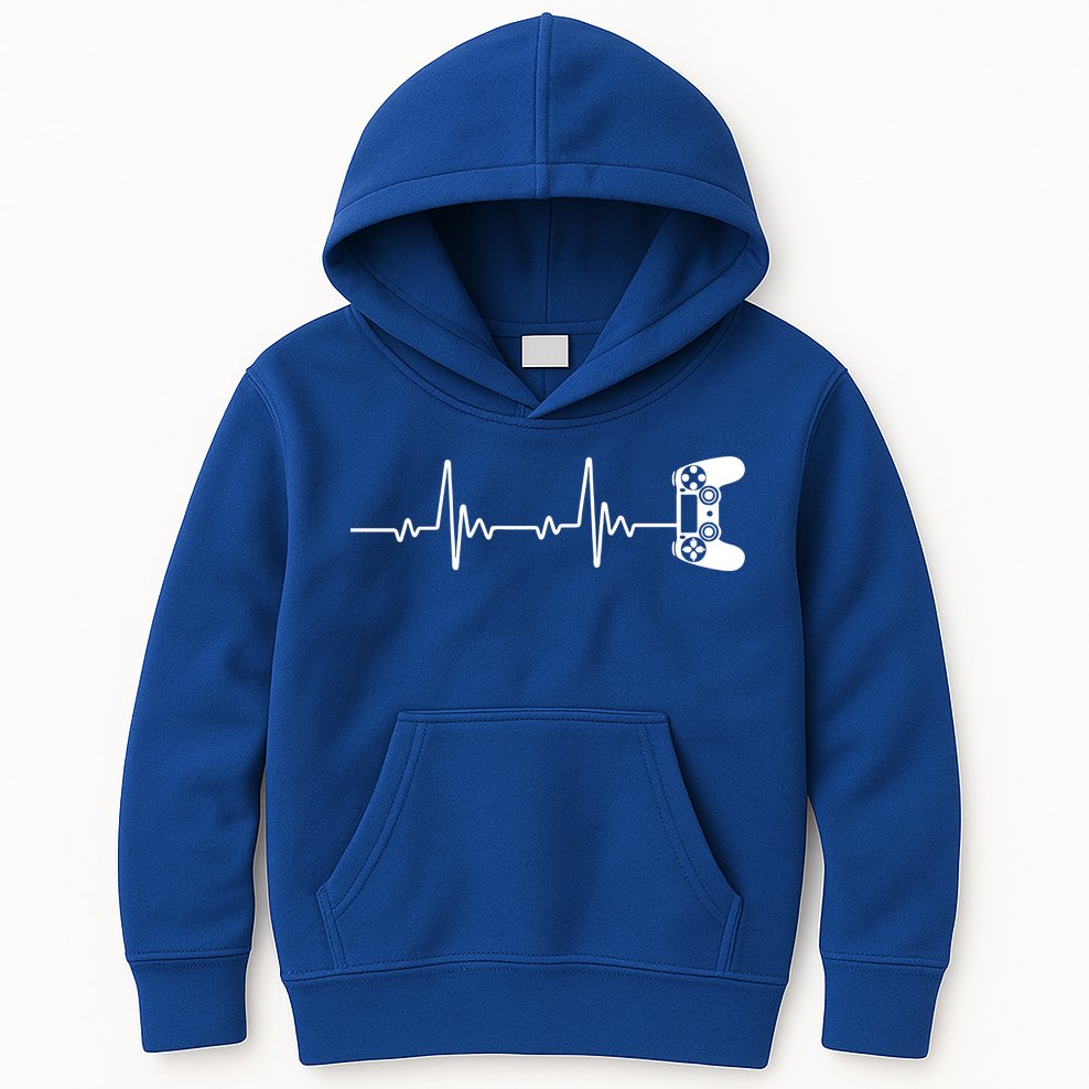 Gamer Controller Heartbeat Pules Kids Hoodie