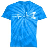 Gamer Controller Heartbeat Pules Kids Tie-Dye T-Shirt