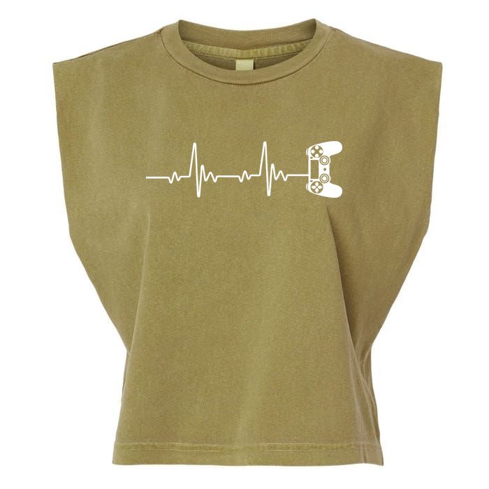 Gamer Controller Heartbeat Pules Garment-Dyed Women's Muscle Tee