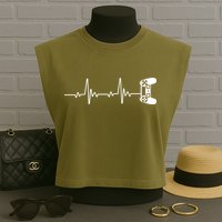 Gamer Controller Heartbeat Pules Garment-Dyed Women's Muscle Tee