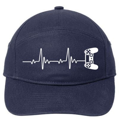 Gamer Controller Heartbeat Pules 7-Panel Snapback Hat