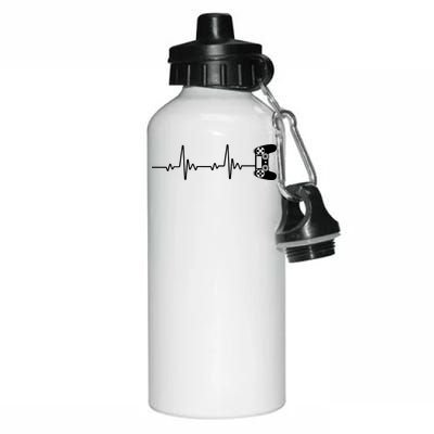 Gamer Controller Heartbeat Pules Aluminum Water Bottle 