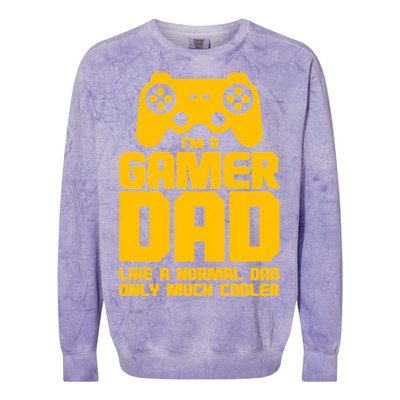 Gamer Dad Like A Normal Dad But Much Cooler Colorblast Crewneck Sweatshirt