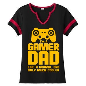 Gamer Dad Like A Normal Dad But Much Cooler Ladies Halftime Notch Neck Tee