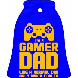 Gamer Dad Like A Normal Dad But Much Cooler Ceramic Bell Ornament