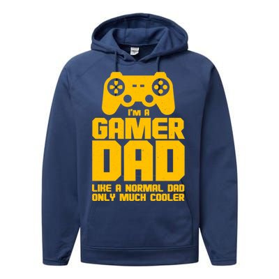 Gamer Dad Like A Normal Dad But Much Cooler Performance Fleece Hoodie