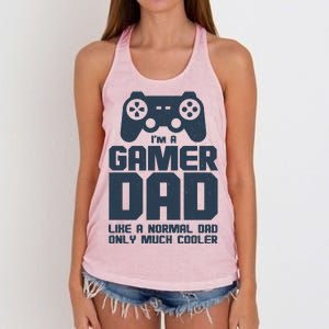 Gamer Dad Like A Normal Dad But Much Cooler Women's Knotted Racerback Tank