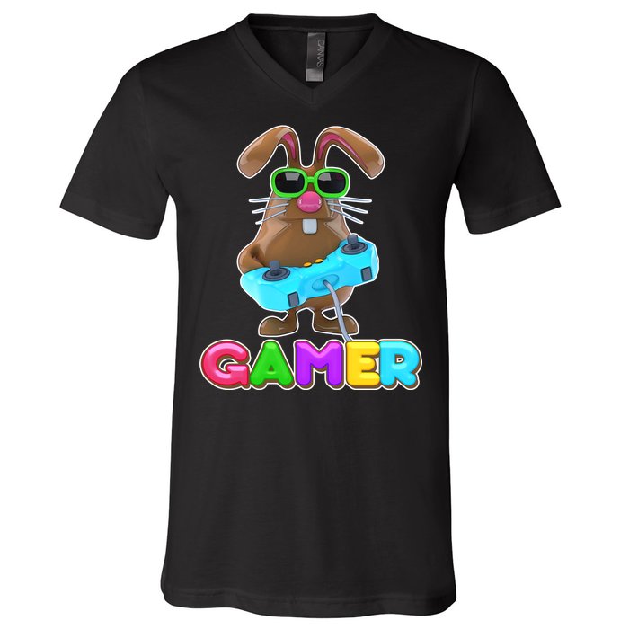 Gamer Easter Bunny V-Neck T-Shirt