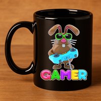 Gamer Easter Bunny 11oz C Handle Ceramic Mug