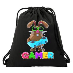 Gamer Easter Bunny Drawstring Bag