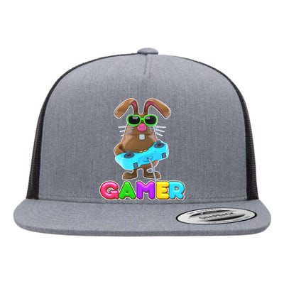 Gamer Easter Bunny Flat Bill Trucker Hat