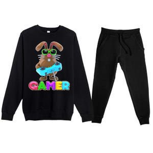 Gamer Easter Bunny Premium Crewneck Sweatsuit Set