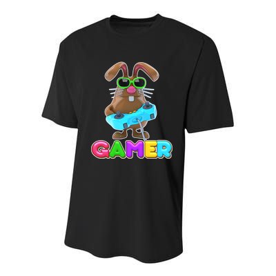 Gamer Easter Bunny Youth Performance Sprint T-Shirt