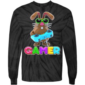 Gamer Easter Bunny Tie-Dye Long Sleeve Shirt