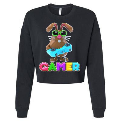 Gamer Easter Bunny Cropped Pullover Crew