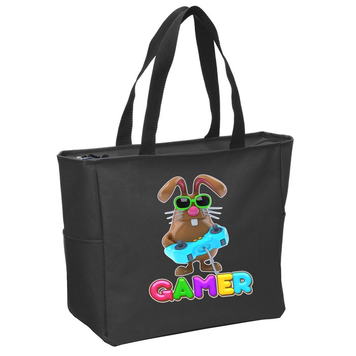 Gamer Easter Bunny Zip Tote Bag