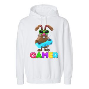 Gamer Easter Bunny Garment-Dyed Fleece Hoodie