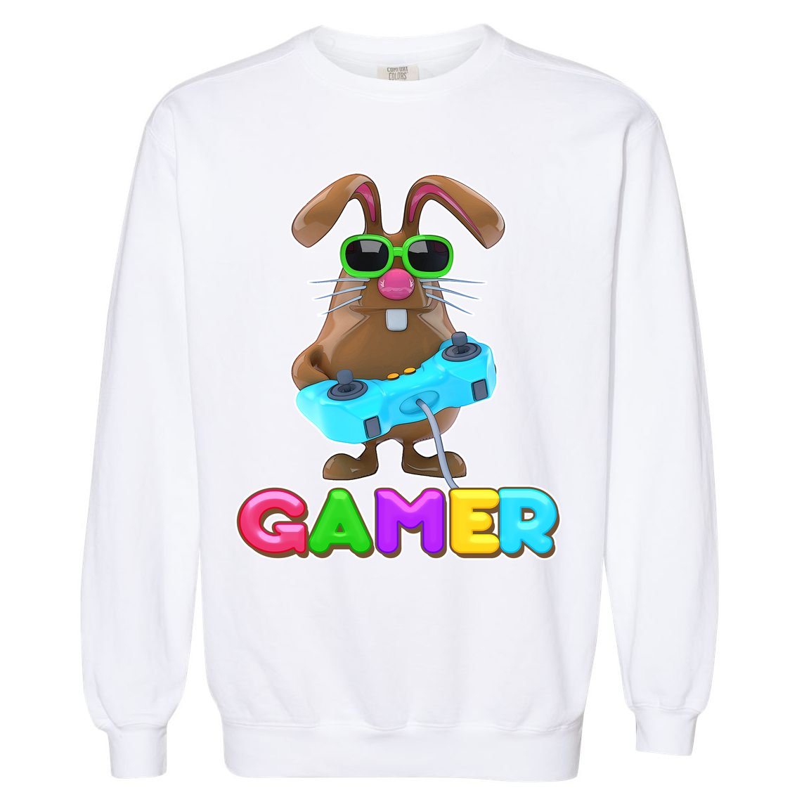 Gamer Easter Bunny Garment-Dyed Sweatshirt