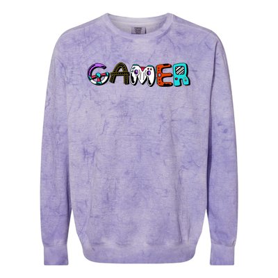 Gamer Element Lettering Colorblast Crewneck Sweatshirt