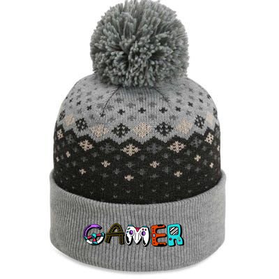 Gamer Element Lettering The Baniff Cuffed Pom Beanie