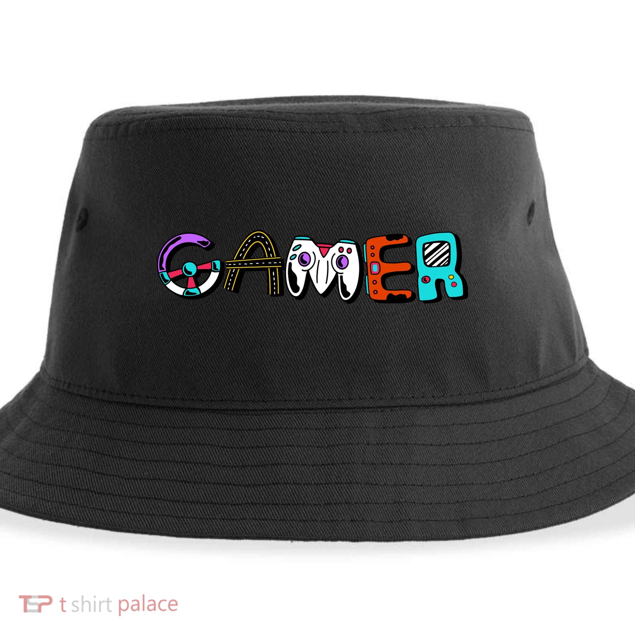 Gamer Element Lettering Sustainable Bucket Hat