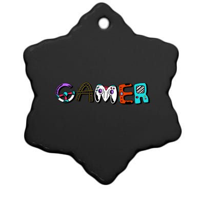 Gamer Element Lettering Ceramic Star Ornament