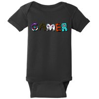 Gamer Element Lettering Baby Bodysuit