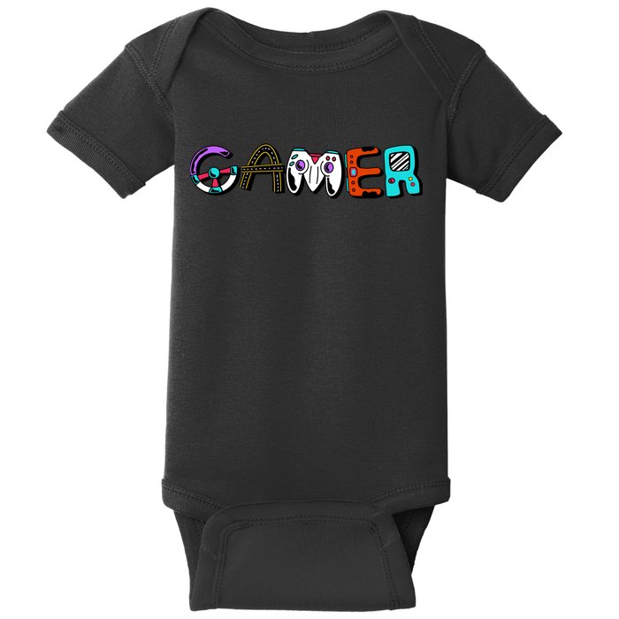 Gamer Element Lettering Baby Bodysuit