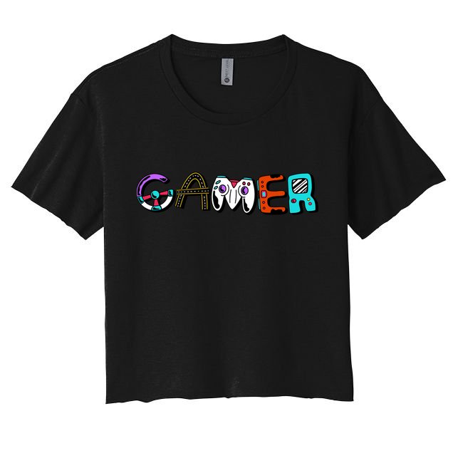 Gamer Element Lettering Crop Top