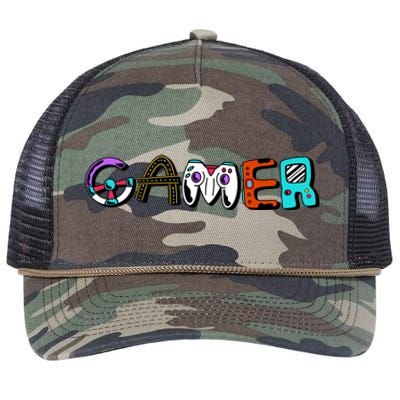 Gamer Element Lettering Retro Rope Trucker Hat Cap