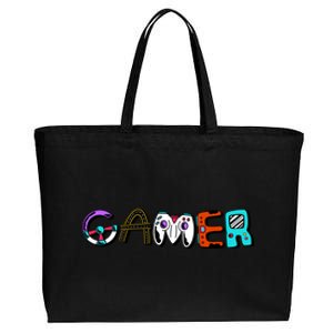 Gamer Element Lettering Cotton Canvas Jumbo Tote