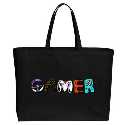 Gamer Element Lettering Cotton Canvas Jumbo Tote